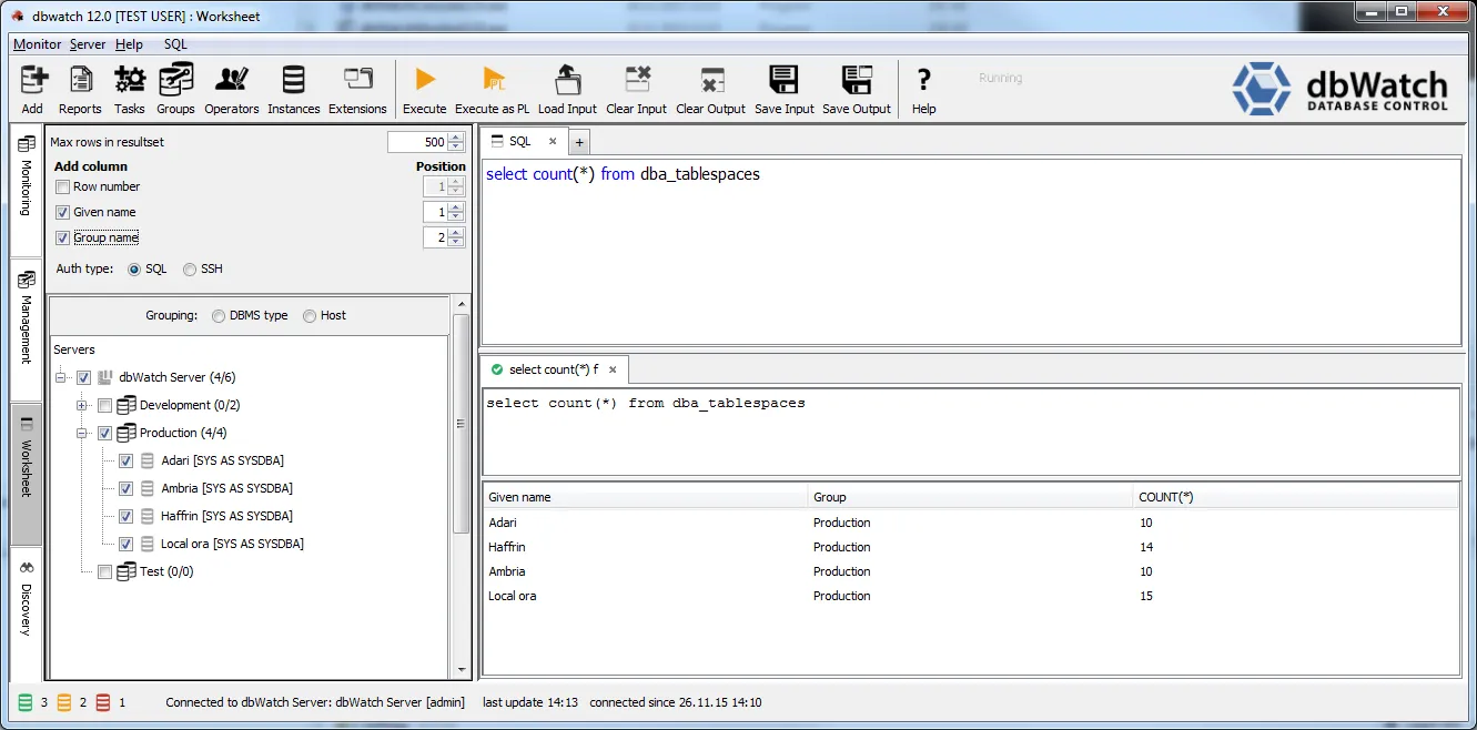 dbWatch SQL Worksheet Module